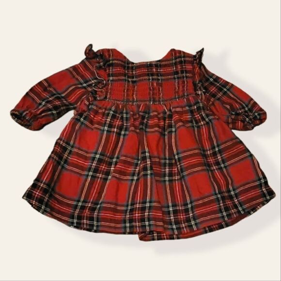 Old Navy Flannel Smocked Tartan Plaid Smocked Baby Dress - Picture 1 of 4